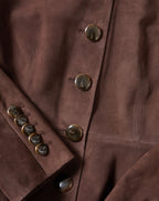 Veronica Beard Brown suede blazer with tortoise shell buttons