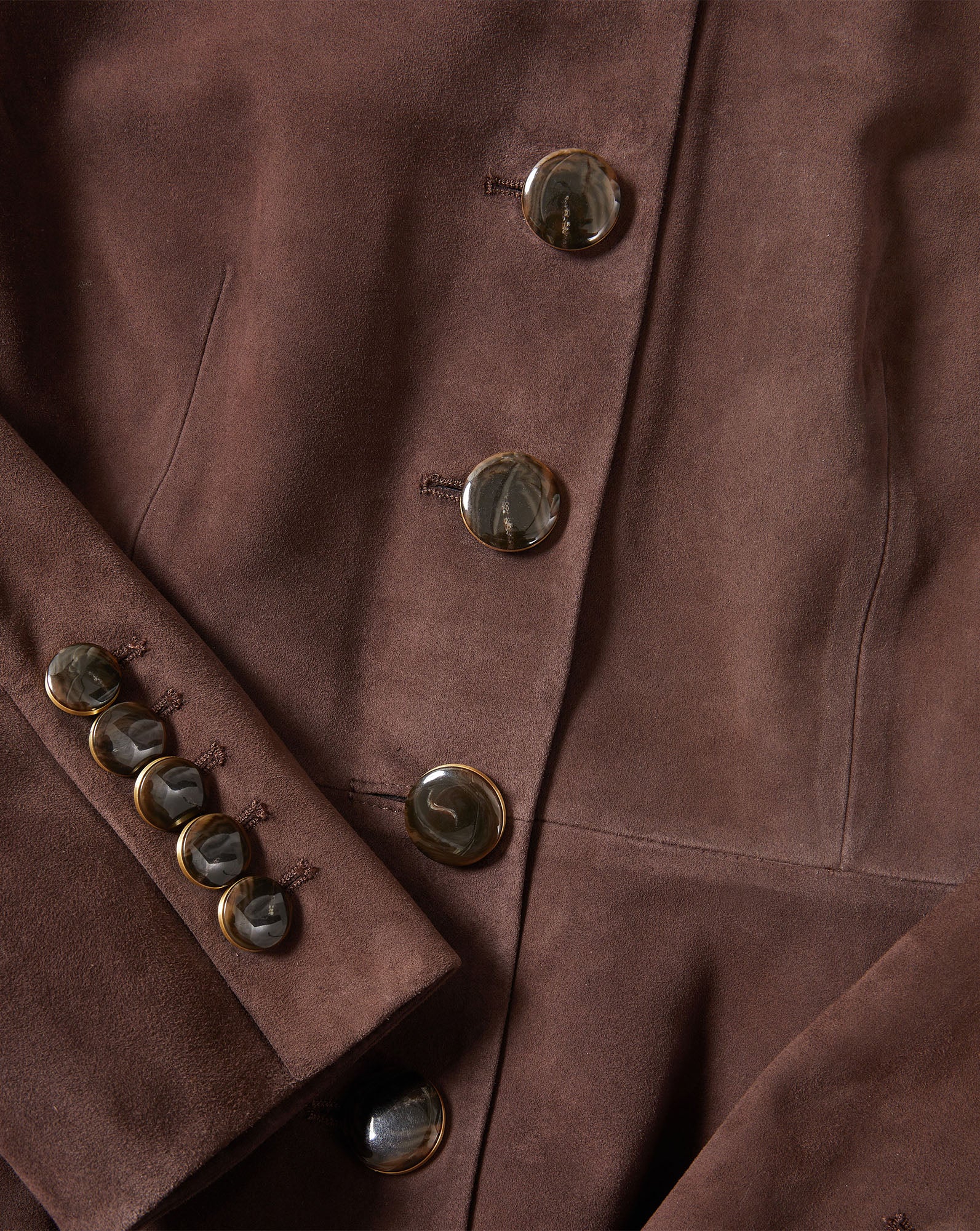Veronica Beard Brown suede blazer with tortoise shell buttons