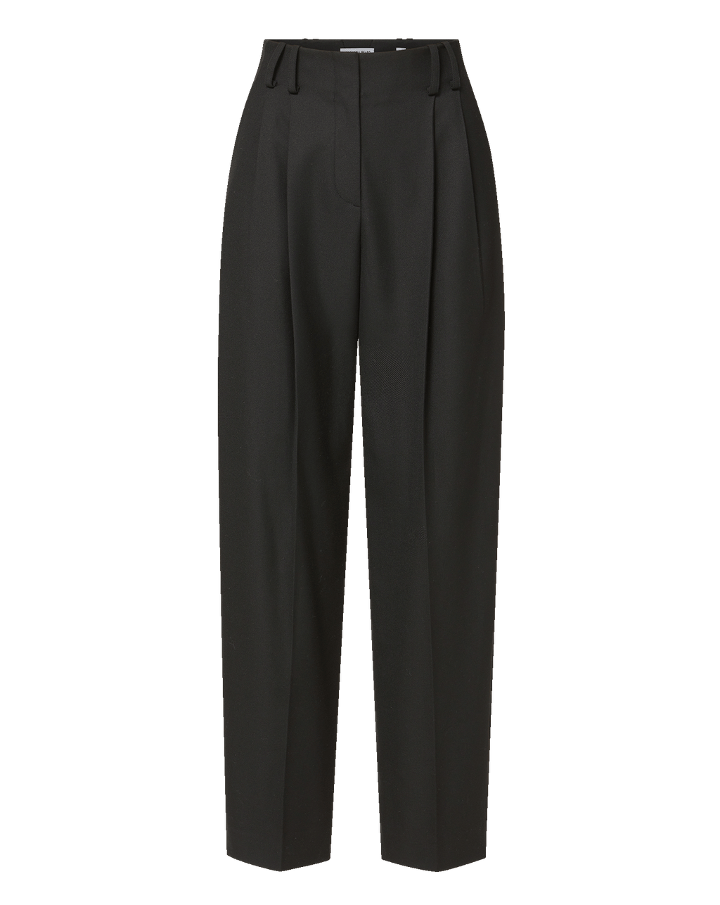 Veronica Beard Black pleated high-waisted tailored trousers.