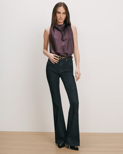 Veronica Beard Beverly Skinny-Flare Jean - Indigo Rinse
