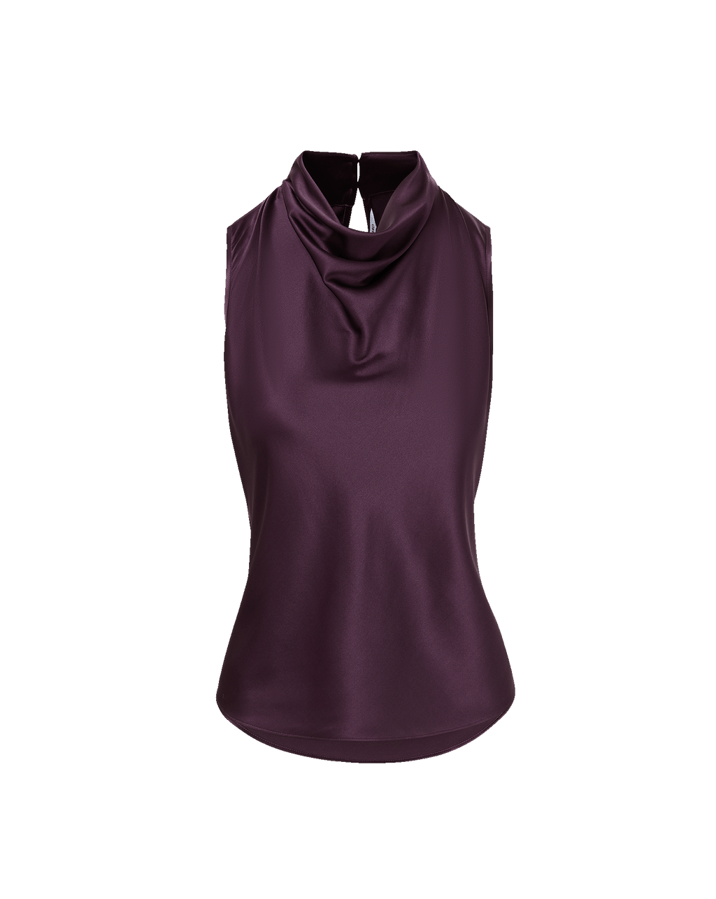 Veronica Beard Purple satin sleeveless cowl neck top.