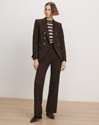 Veronica Beard Brown double-breasted suit with gold buttons