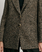 Veronica Beard Brown tweed blazer with gold buttons