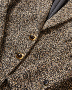Veronica Beard Brown tweed blazer with gold and black buttons.