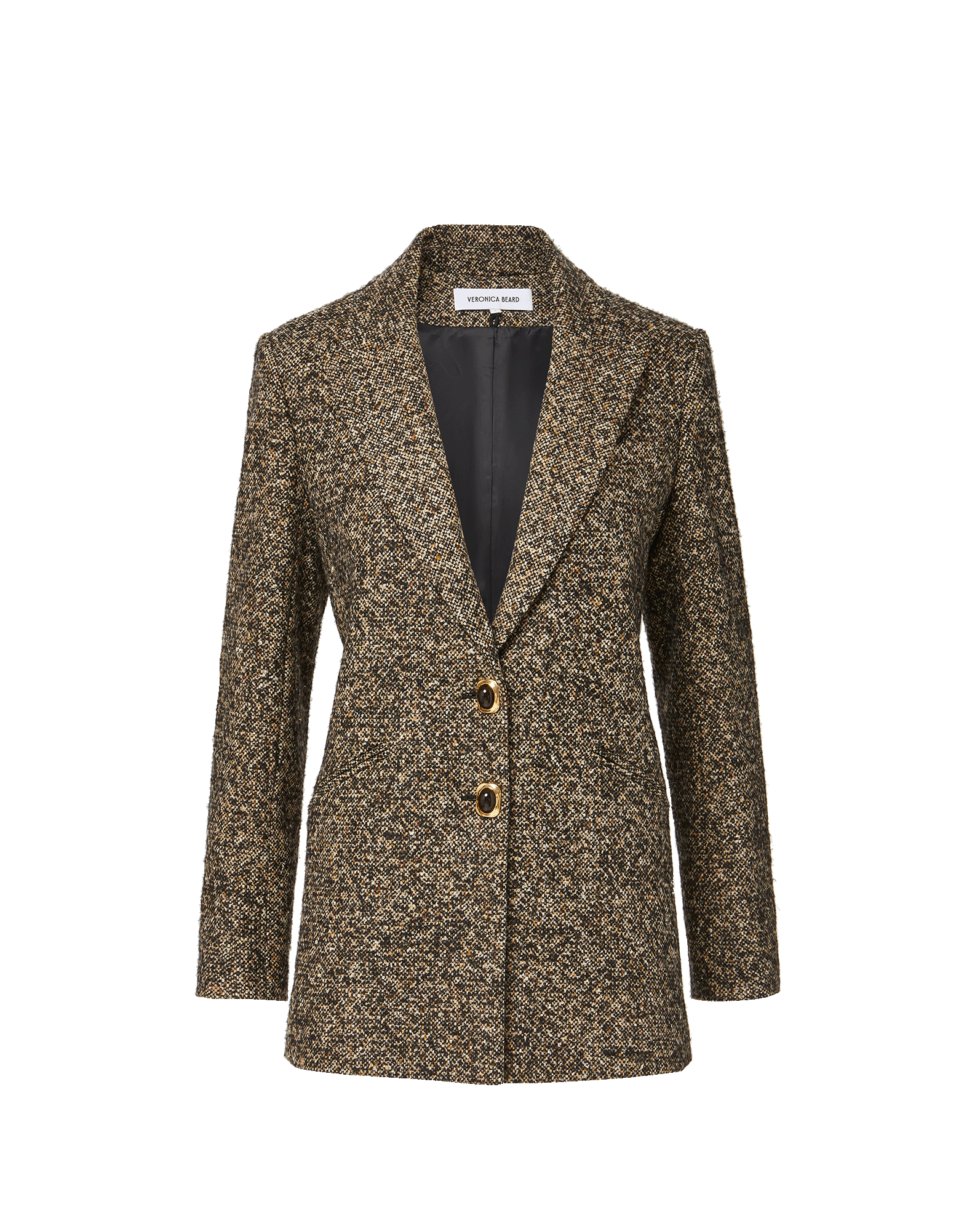 Veronica Beard Brown tweed blazer with gold buttons