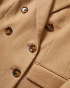 Veronica Beard Camel wool double-breasted coat with tortoise buttons
