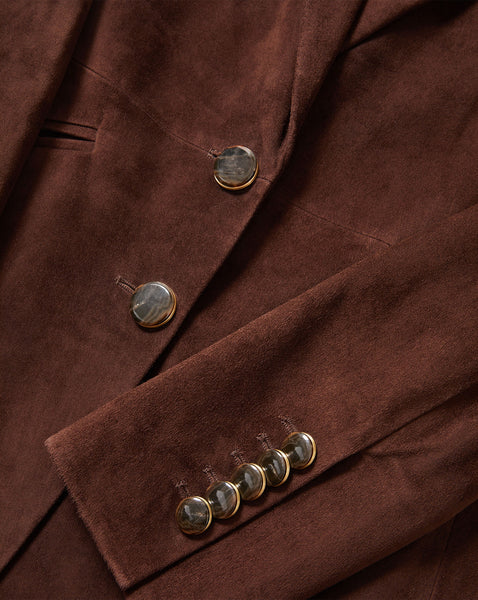 Veronica Beard Brown blazer with gold buttons