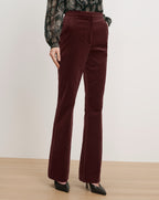 Veronica Beard Brown velvet flared trousers.