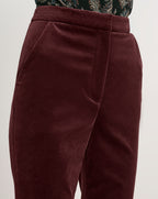 Veronica Beard Brown corduroy trousers with a flat front.