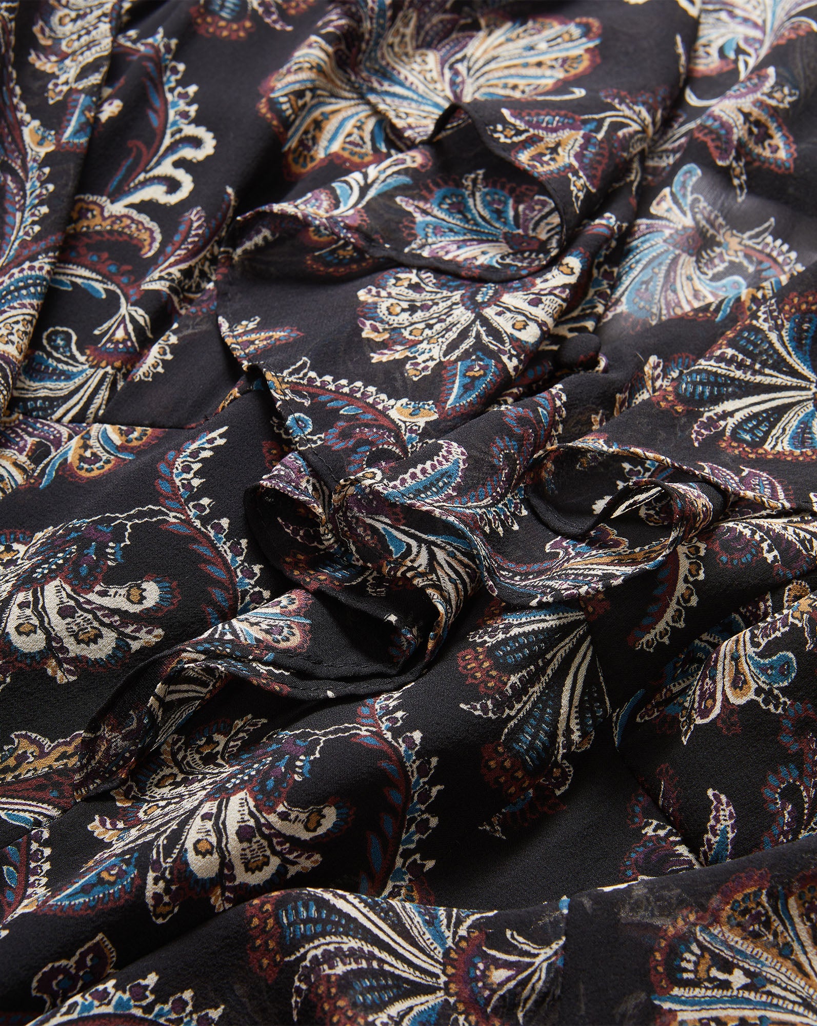 Veronica Beard Black paisley print chiffon fabric