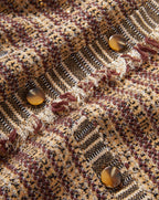 Veronica Beard Brown and tan plaid tweed jacket with buttons.