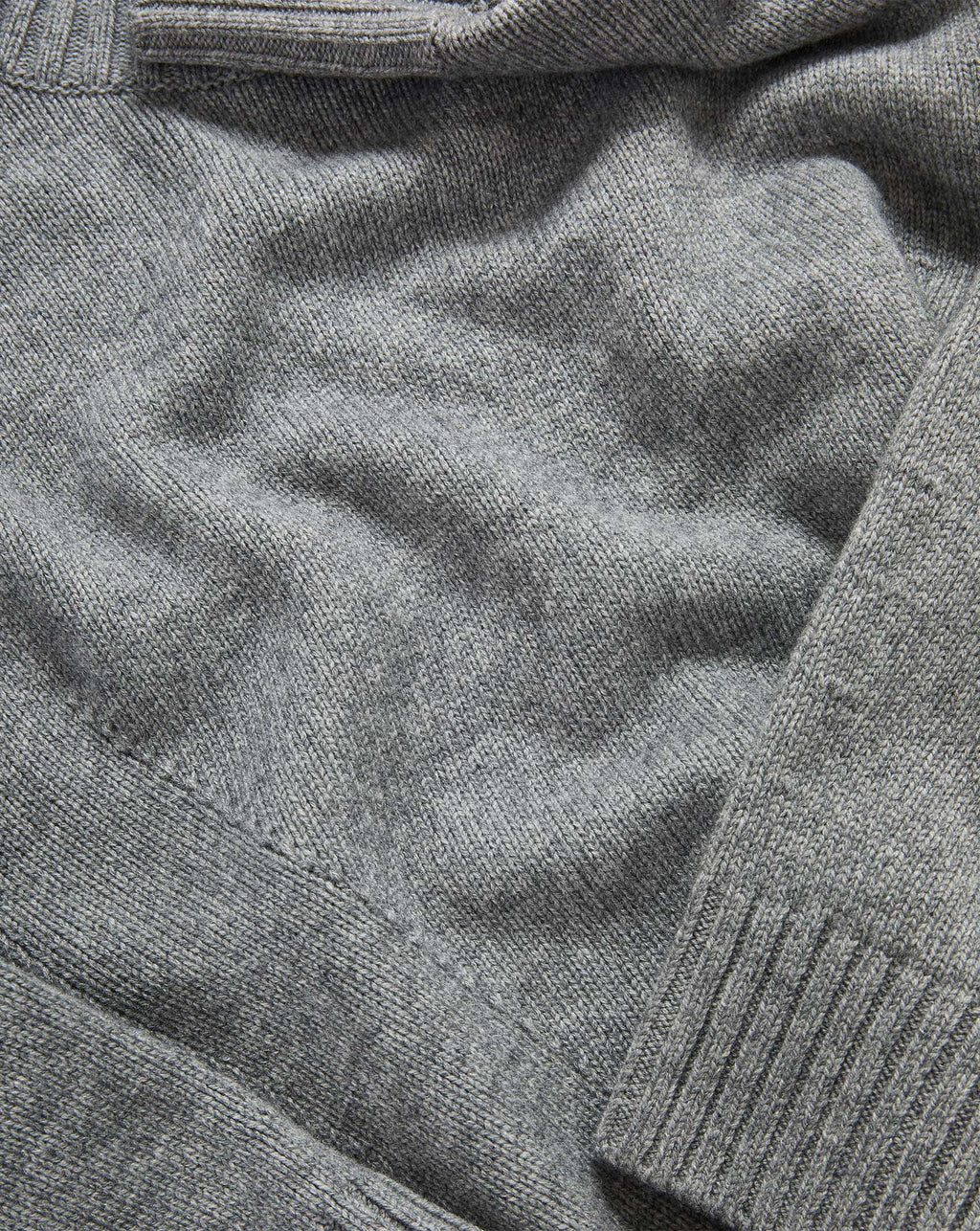 Veronica Beard Grey knit sweater with ribbed cuffs and collar.