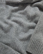 Veronica Beard Grey knit sweater with ribbed cuffs and collar.