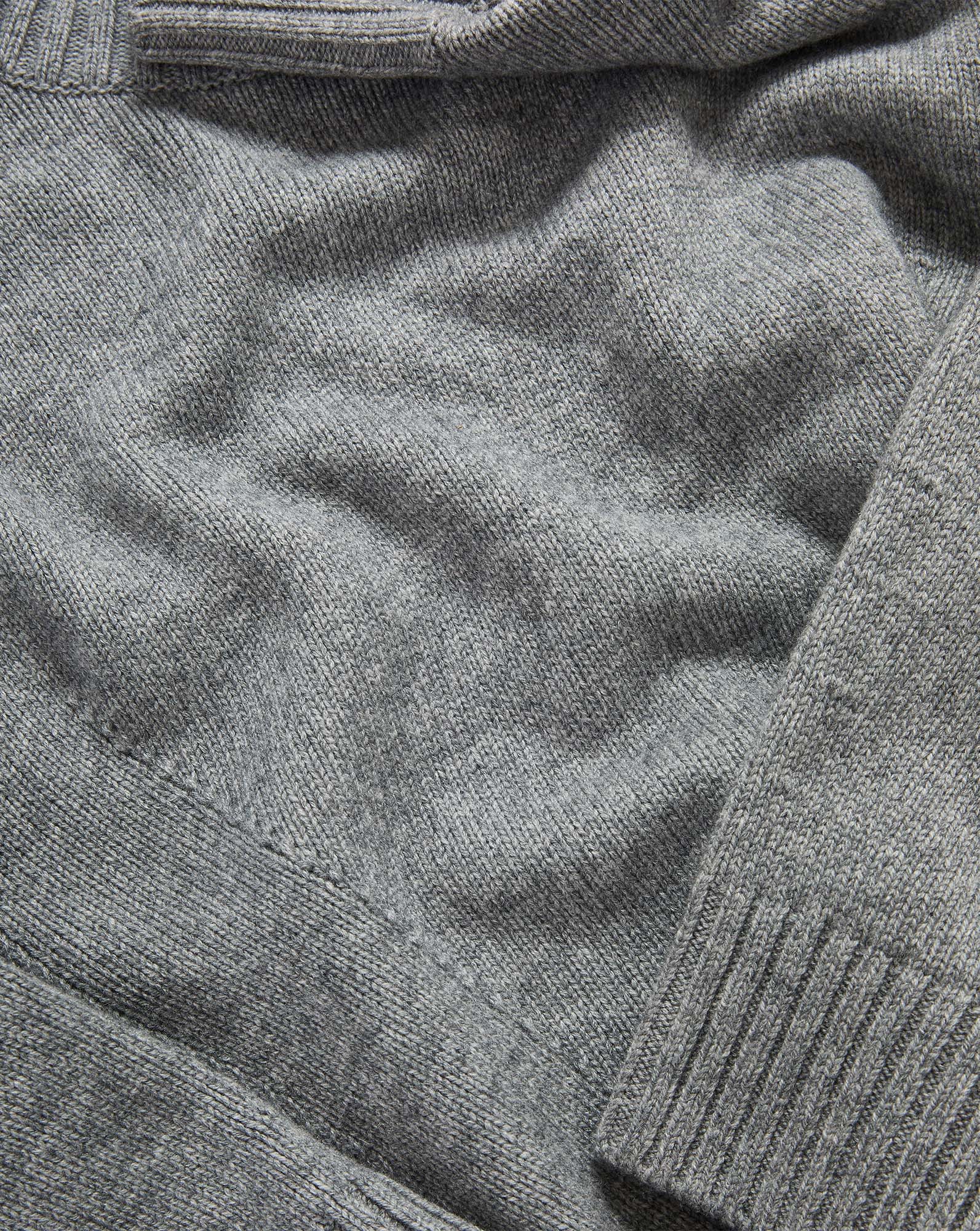 Veronica Beard Grey knit sweater with ribbed cuffs and collar.