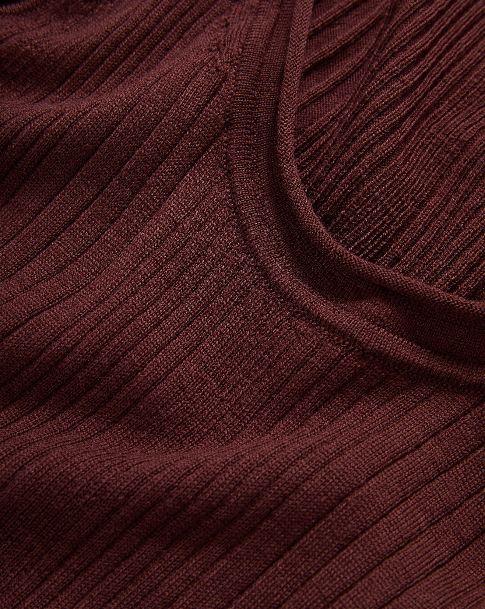 Veronica Beard Burgundy ribbed knit V-neck sweater.