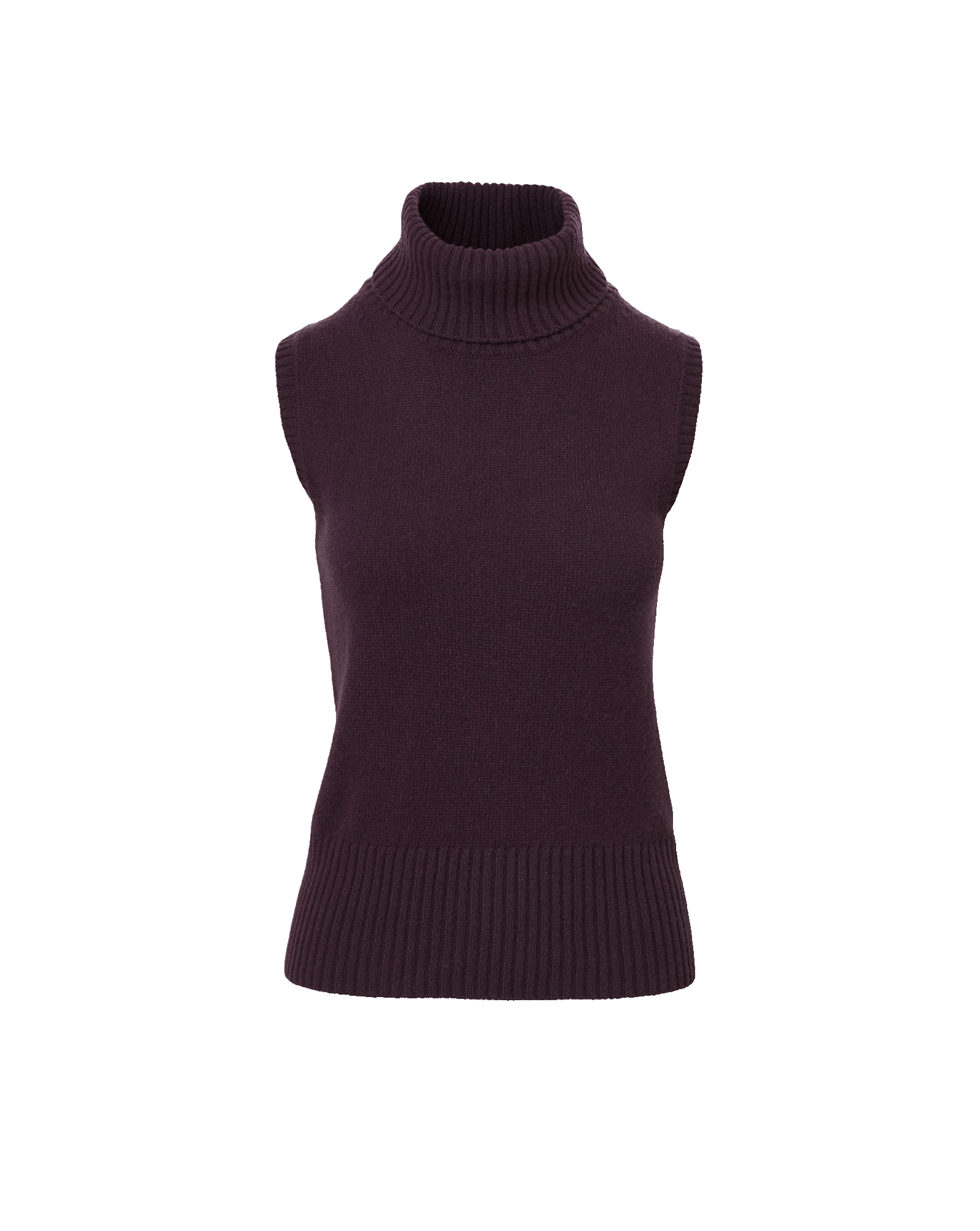 Veronica Beard Dark purple sleeveless knit turtleneck sweater.
