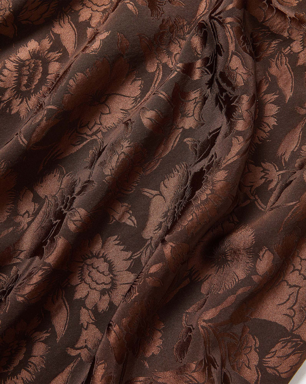 Veronica Beard Brown floral jacquard fabric with textured weave.