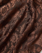 Veronica Beard Brown floral jacquard fabric with textured weave.