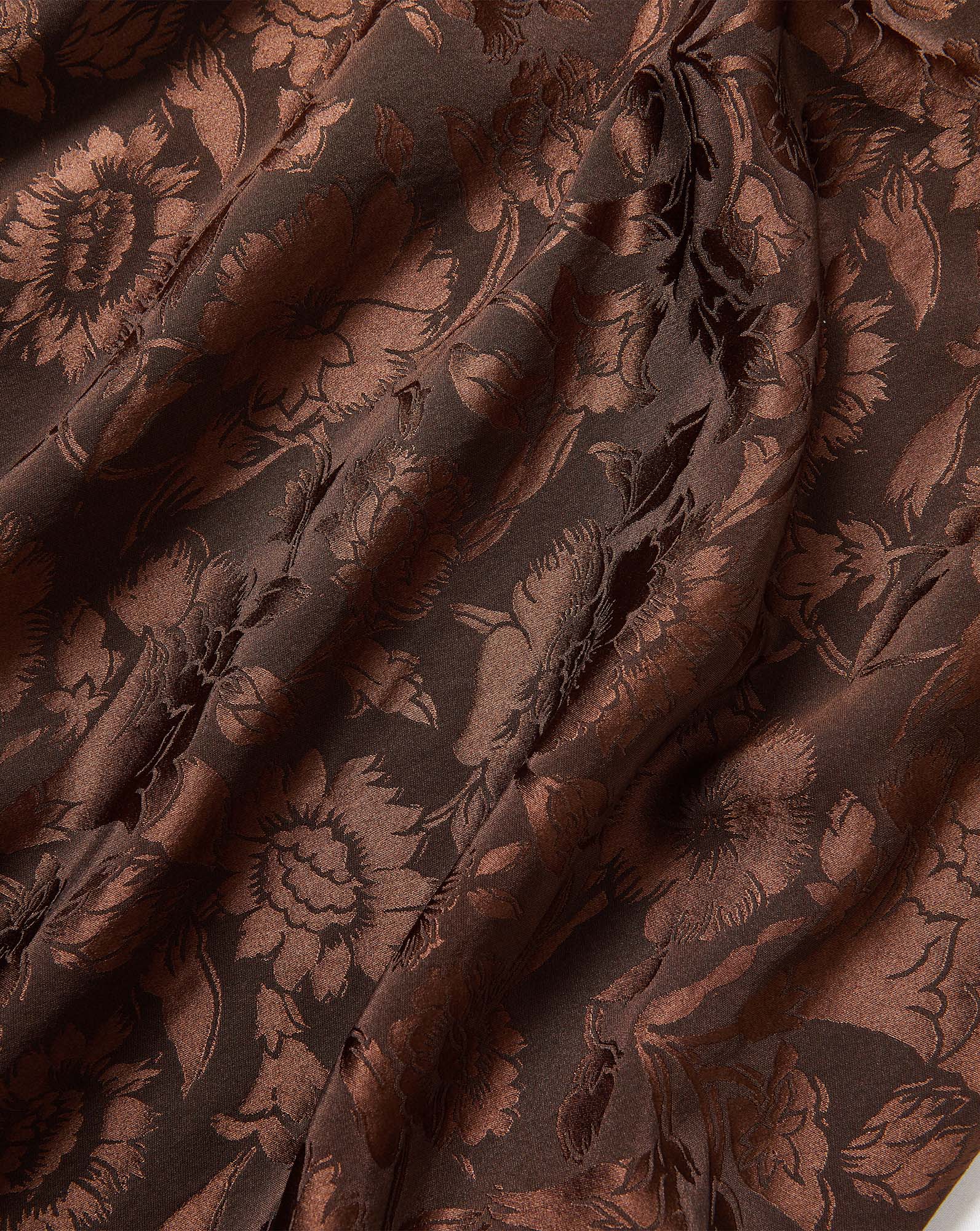 Veronica Beard Brown floral jacquard fabric with textured weave.