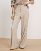 Veronica Beard Beige wool wide-leg trousers