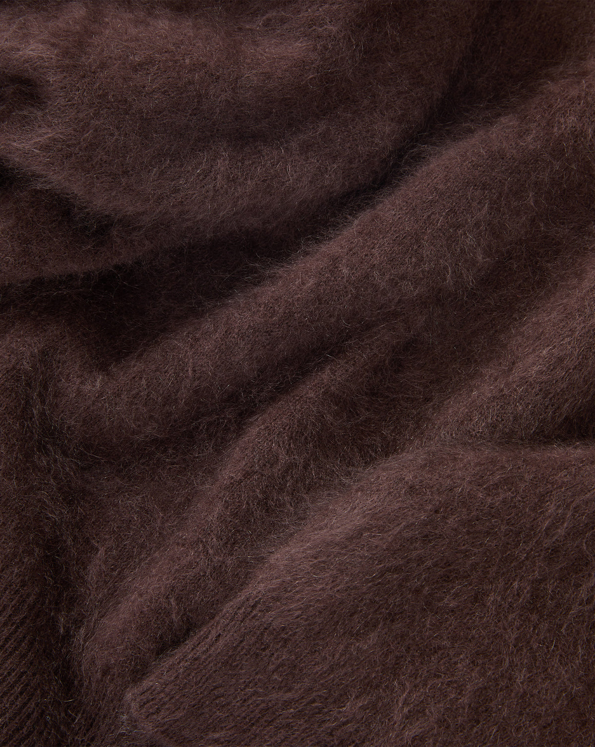 Veronica Beard Brown fuzzy mohair knit textile material closeup.
