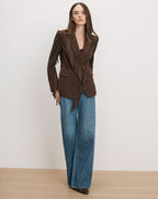 Veronica Beard Brown suede fringed blazer