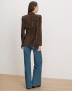 Veronica Beard Brown suede fringe jacket