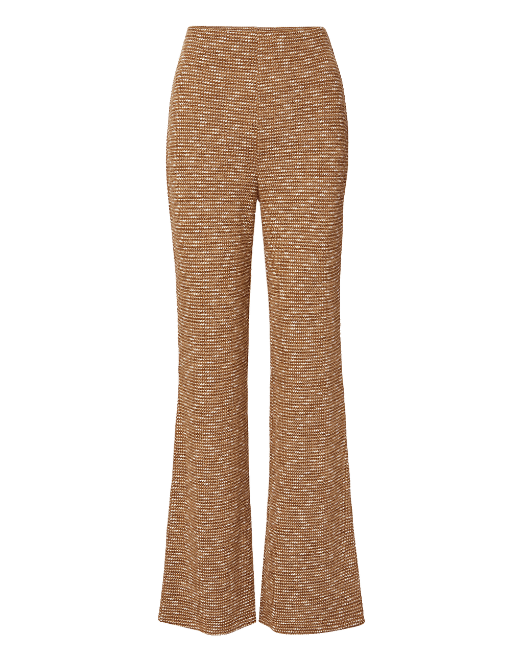 Veronica Beard Brown textured knit high-waisted flared trousers.