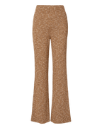 Veronica Beard Brown textured knit high-waisted flared trousers.