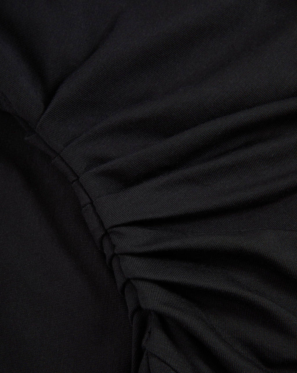 Veronica Beard Black ruched dress fabric detail.