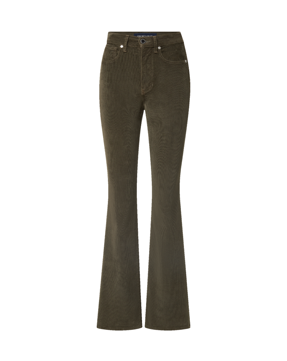 Veronica Beard Olive green corduroy flared pants.
