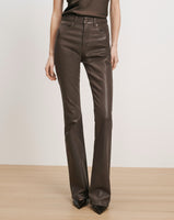 Veronica Beard Brown leather flare pants