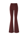 Veronica Beard Burgundy corduroy flared pants with front patch pockets.