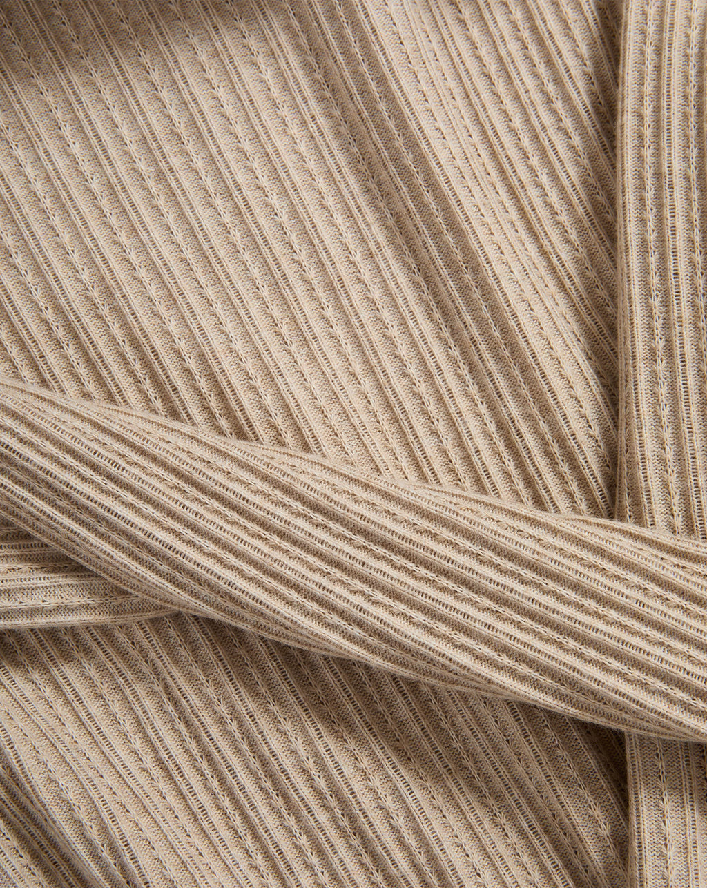 Veronica Beard Beige ribbed knit fabric with a wrap detail.