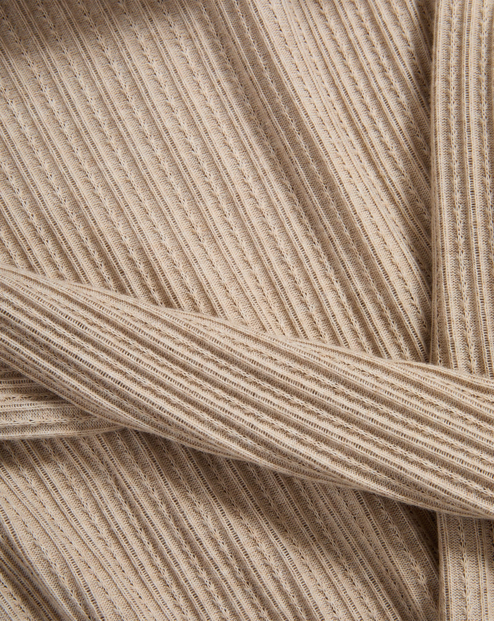 Veronica Beard Beige ribbed knit fabric with a wrap detail.