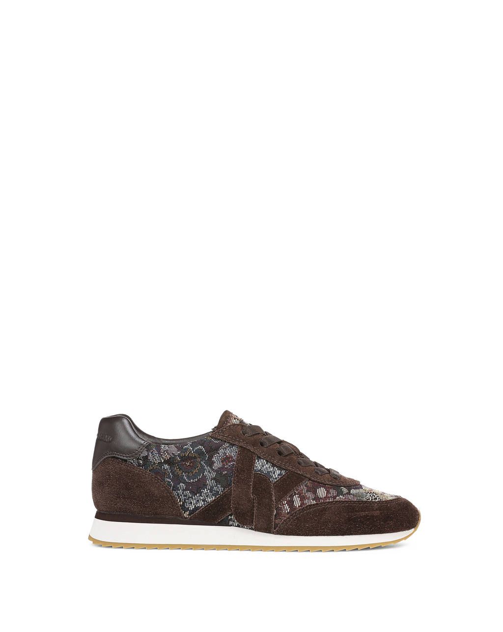 Veronica Beard Brown suede and patterned textile sneakers