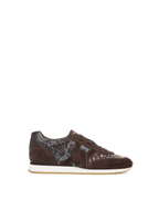 Veronica Beard Brown suede and patterned textile sneakers