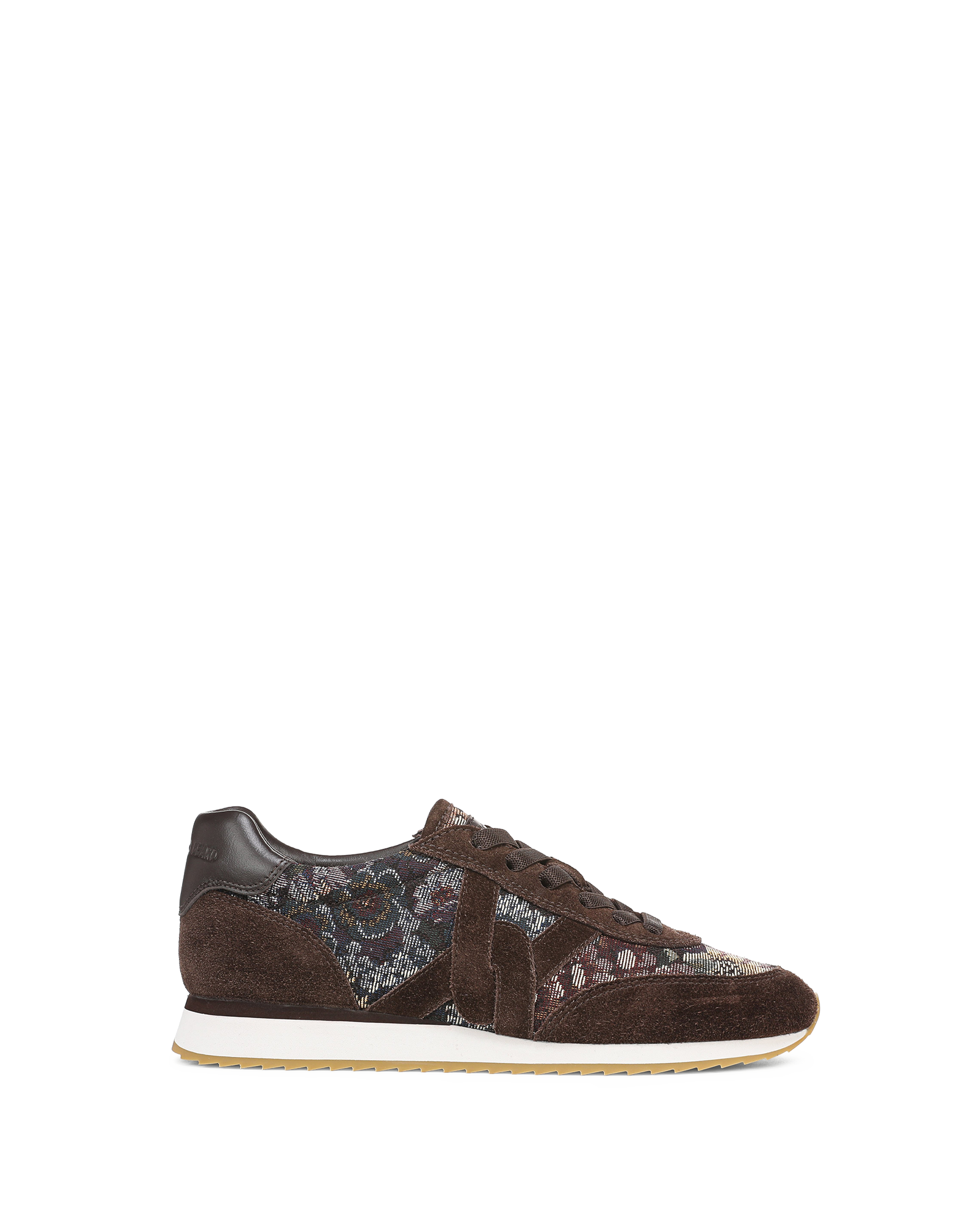 Veronica Beard Brown suede and patterned textile sneakers