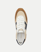 Veronica Beard Brown and beige suede sneaker with white laces
