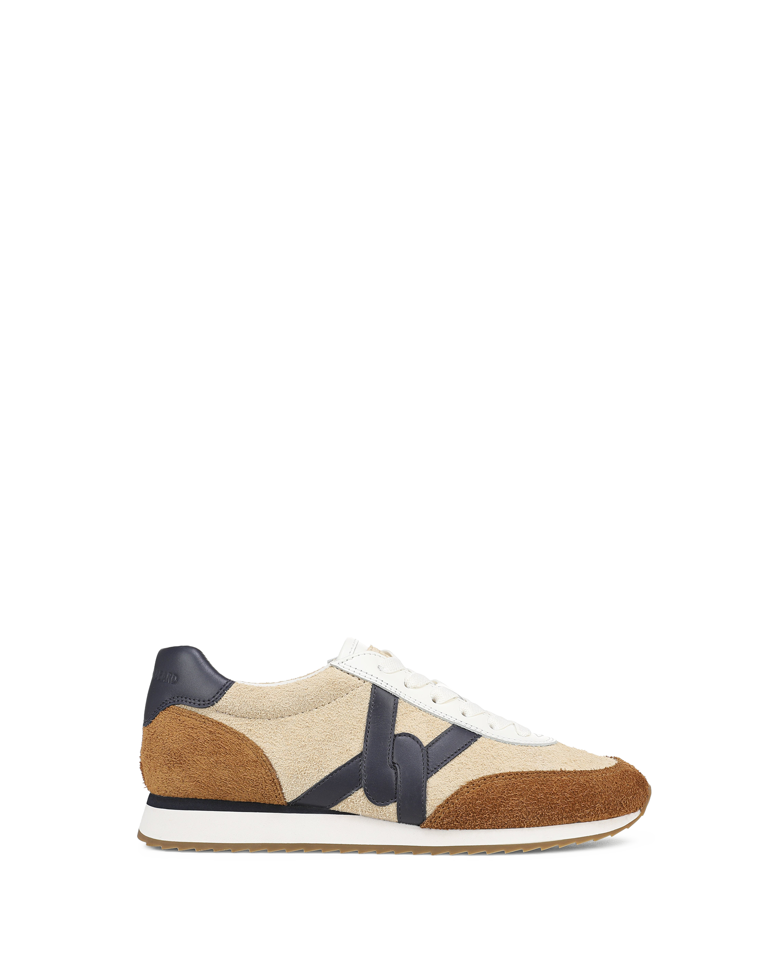 Veronica Beard Beige and brown suede and leather sneaker