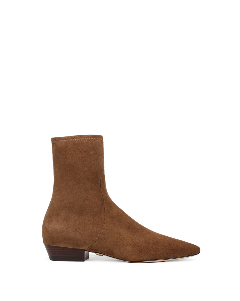 Veronica Beard Brown suede ankle boots with a pointed toe.