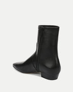 Veronica Beard Black leather ankle boots with side zipper.