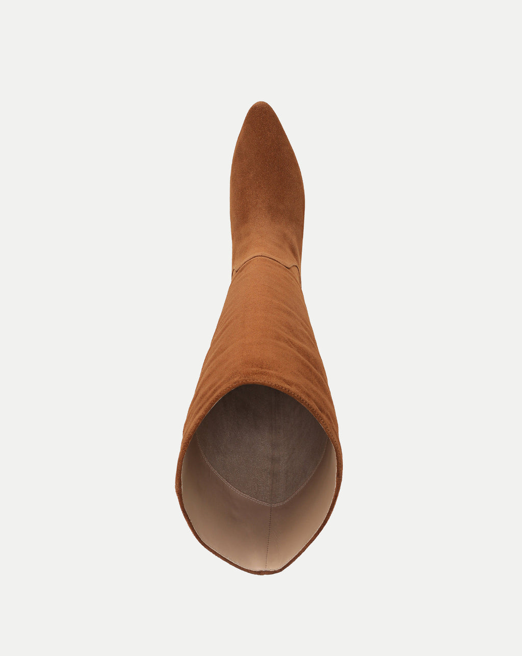 Veronica Beard Brown suede over-the-knee boot with pointed toe.
