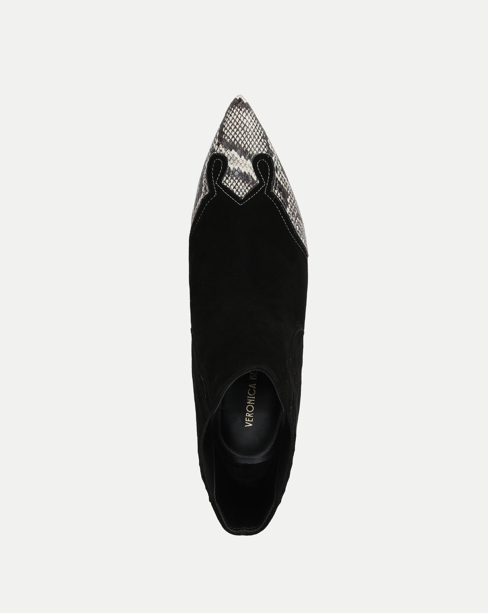 Veronica Beard Black suede and snakeskin pointed-toe ankle boot