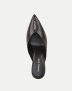 Veronica Beard Brown snakeskin pointed-toe mule with black sole.