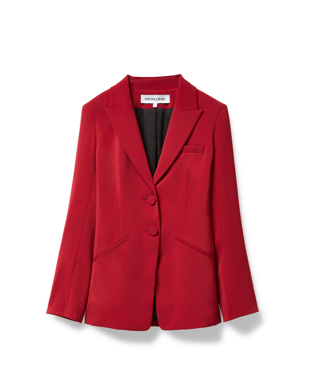 Veronica Beard Red structured blazer with notched lapels.