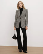 Veronica Beard Black and white houndstooth structured blazer.