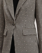 Veronica Beard Black and white houndstooth sequin blazer.