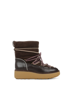 Veronica Beard Brown suede and leather lace-up platform boot.