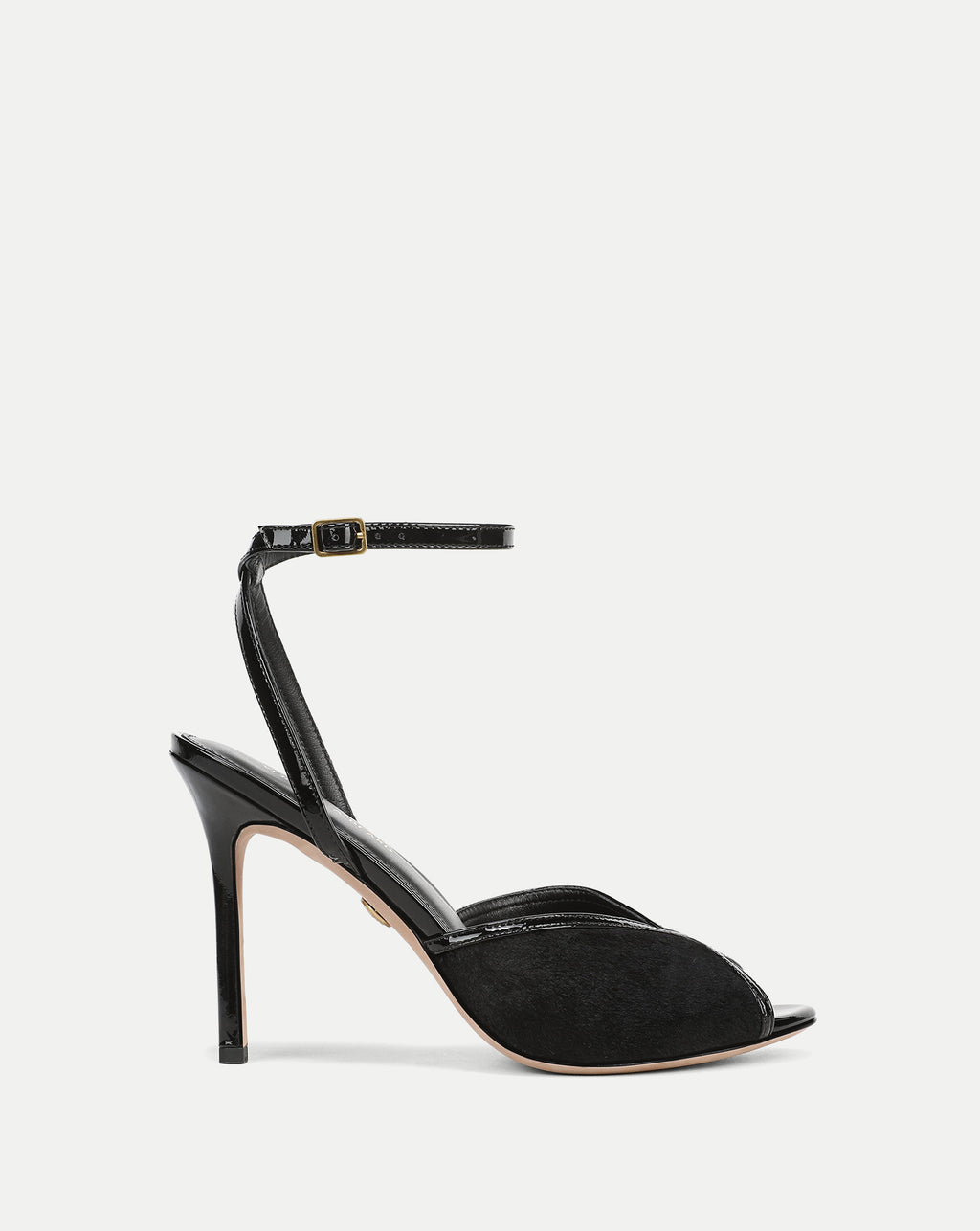 Veronica Beard Black stiletto heel with ankle strap.